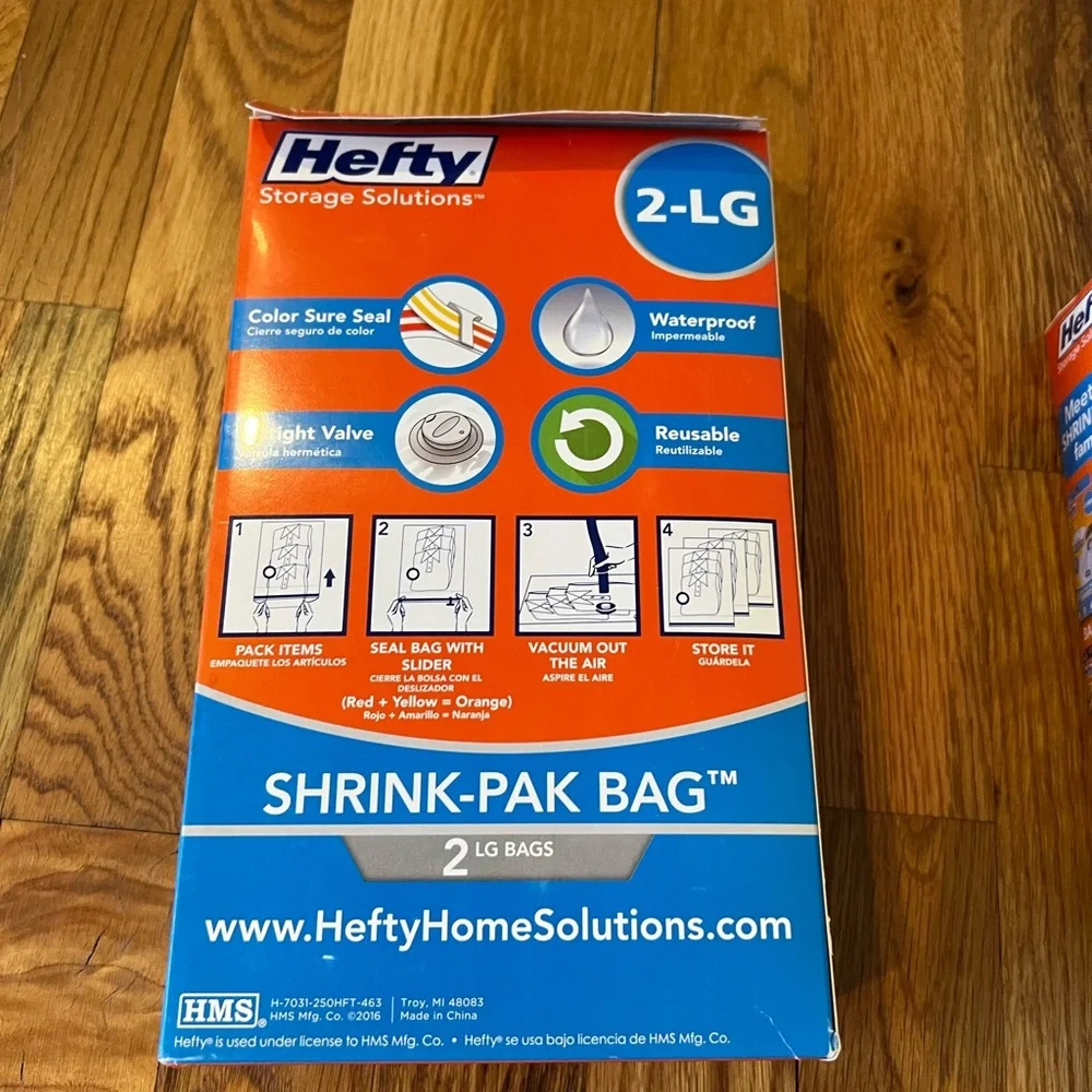 Hefty Shrink-Pak Bags 2-LG and 1-Jumbo